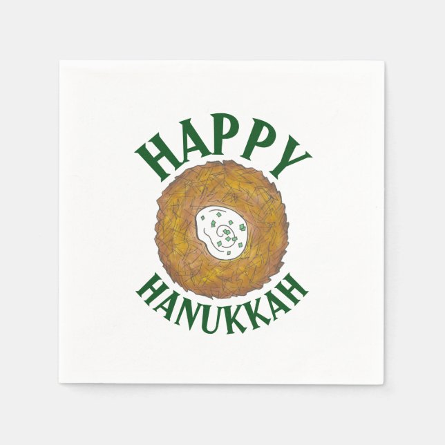 Latkes Happy Hanukkah Chanukah Jewish Holidays Napkins (Front)