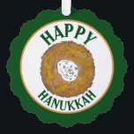 Latkes Happy Hanukkah Chanukah Jewish Holidays Ornament Card<br><div class="desc">Design features an original marker illustration of a delicious latke potato pancake topped with sour cream, a staple in Jewish holiday cuisine. Ideal for Hanukkah celebrations! This Chanukah latkes design is also available on other products. Lots of additional foodie designs are also available from this shop! Don't see what you're...</div>