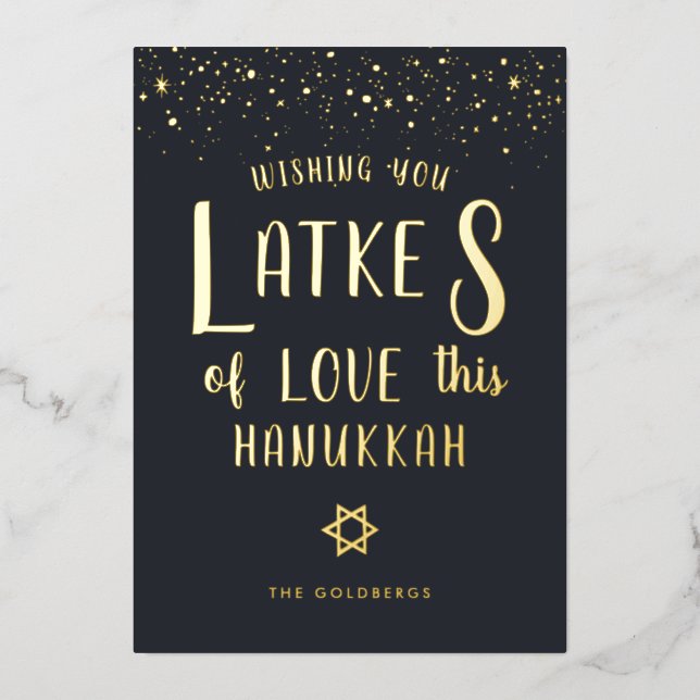 Latkes of Love | Hanukkah Greeting Card (Front)