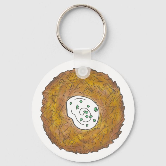 Latkes Potato Pancake Hanukkah Jewish Holiday Food Keychain (Front)