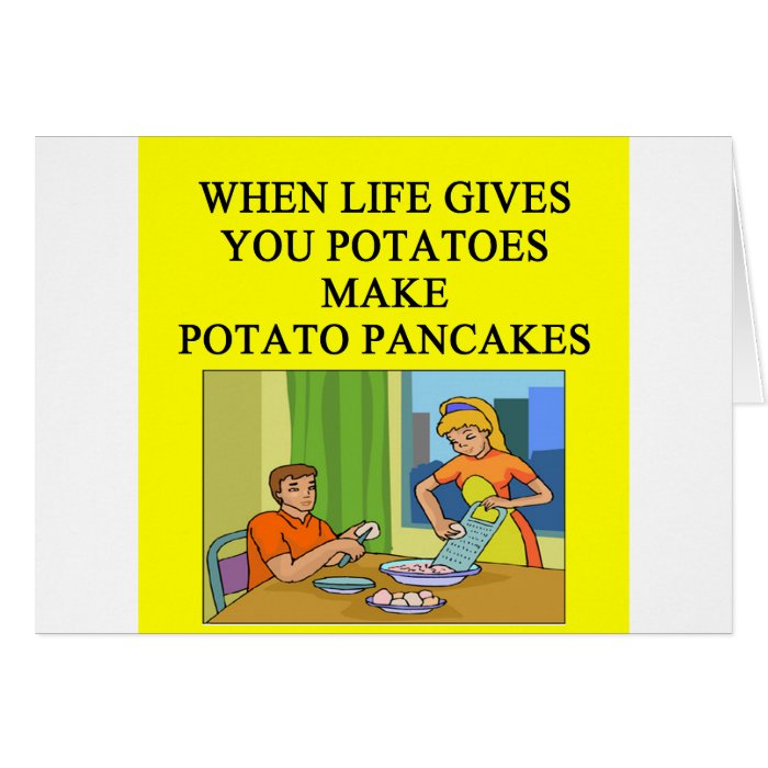 latkes potato pancake joke greeting card