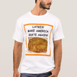 latkes T-Shirt<br><div class="desc">funny, humor, latkes, kosher, deli, channukah, hannukah, potato, pancakes, jewish</div>