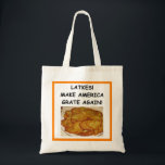 latkes tote bag<br><div class="desc">funny, humor, latkes, kosher, deli, channukah, hannukah, potato, pancakes, jewish</div>