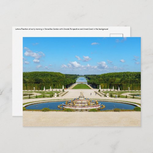 Latona Fountain and Grande Perspective Versailles Postcard