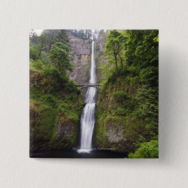 Latourell Falls & Bridge Columbia River Gorge Pinback Button (Front)