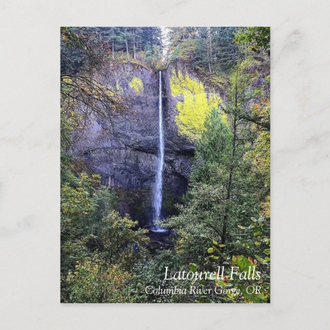 Latourell Falls, Oregon Holiday Postcard (Front)