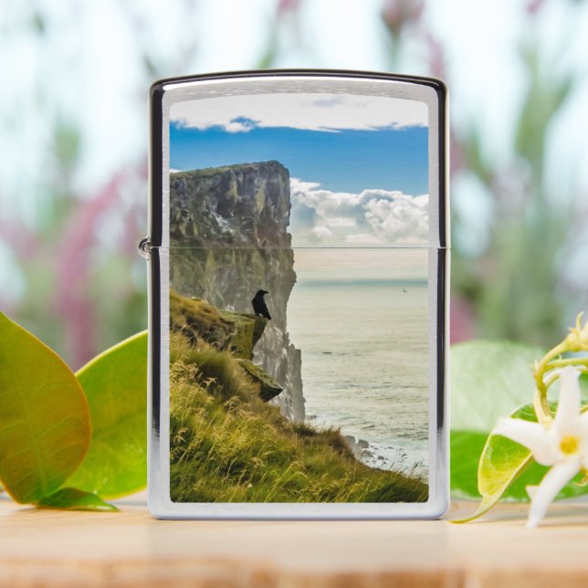 Latrabjarg cliffs, Iceland Zippo Lighter (On Table)