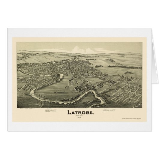 Latrobe, PA Panoramic Map - 1900 Cards (Front Horizontal)