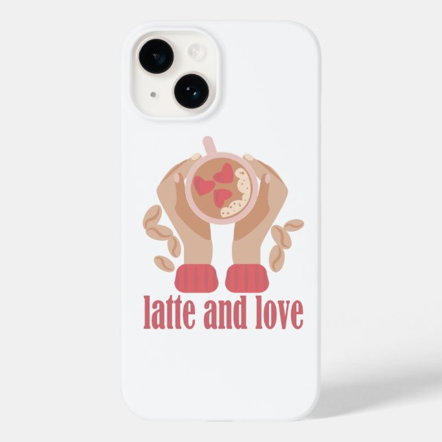 Latte and love cup, hands and coffee quote  Case-Mate iPhone case (Back)
