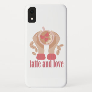 Latte and love cup, hands and coffee quote  iPhone XR case