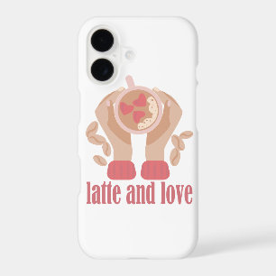 Latte and love cup, hands and coffee quote iPhone 17 case