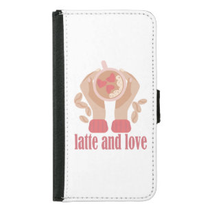 Latte and love cup, hands and coffee quote   samsung galaxy s5 wallet case