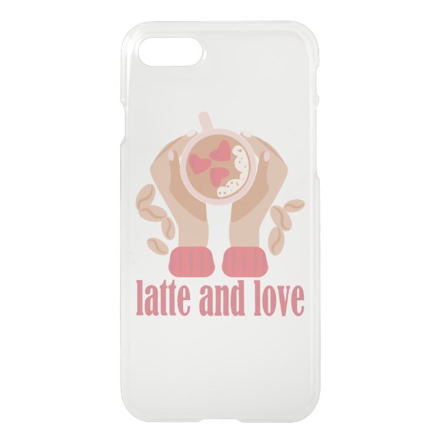 Latte and love cup, hands and coffee quote  uncommon iPhone case (Back)