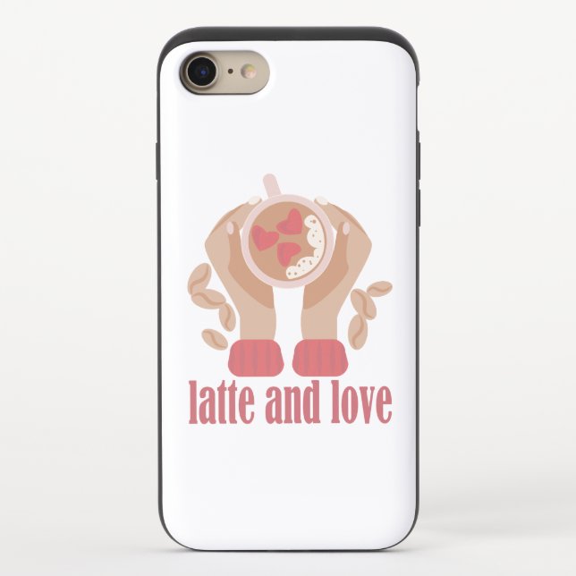 Latte and love cup, hands and coffee quote   uncommon iPhone case (Back)