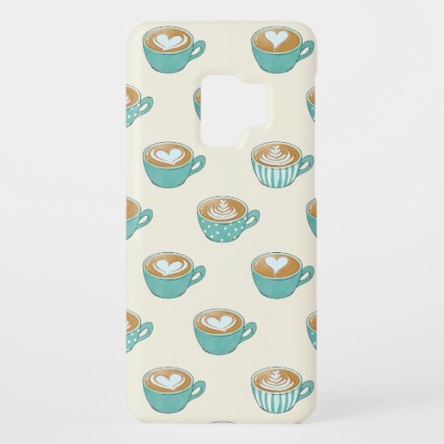 Latte Art in Cute Blue Coffee Mugs Case_Mate Samsung Galaxy S9 Case