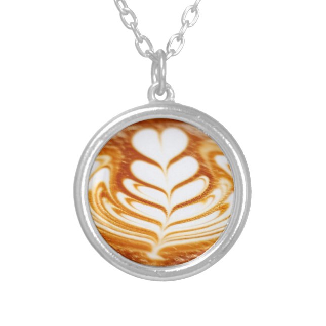 Latte Art Silver Plated Necklace (Front)