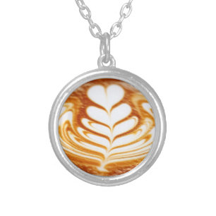 Latte Art Silver Plated Necklace