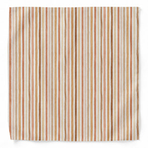 Latte Cocoa Cream Blush Stripes Bandana