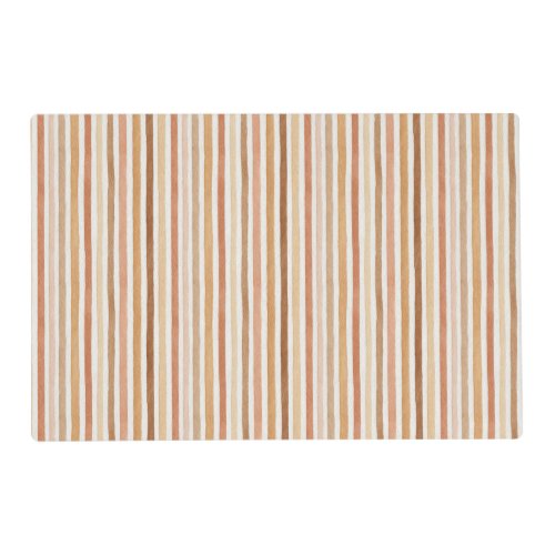 Latte Cocoa Cream Blush Stripes Placemat