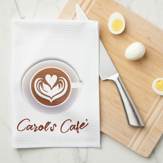 Latte Coffee Cafe  Kitchen Towel (Quarter Fold)