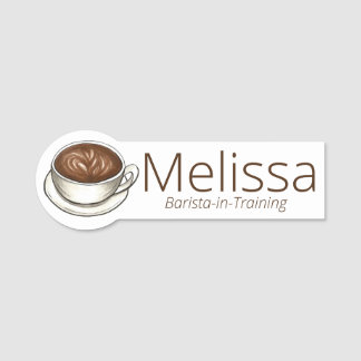Latte Coffee Cup Barista Cappuccino Espresso Drink Name Tag