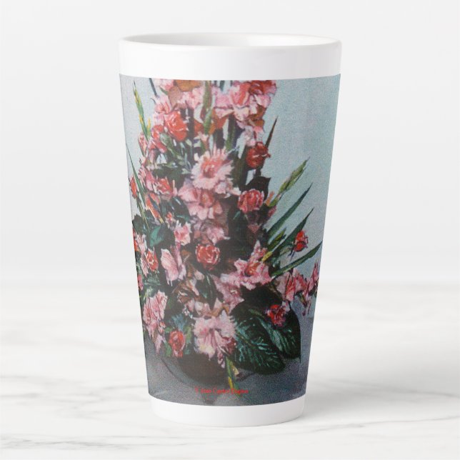 Latte Coffee Cup Flower Coffee (Front)