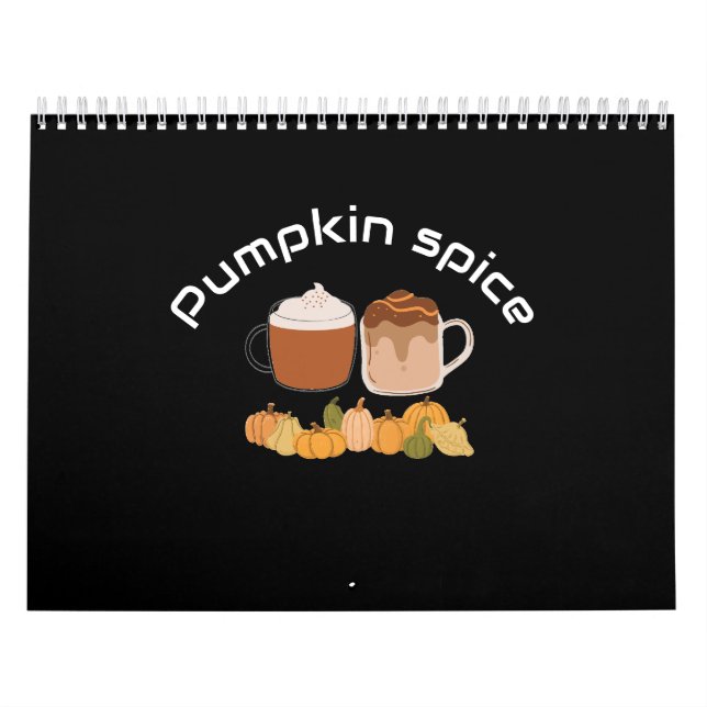 Latte coffee drink funny modern pumpkin spice calendar (Cover)