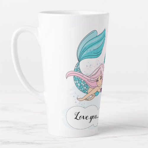 Latte Coffee Tall Mug Personalised Cup Mermaid