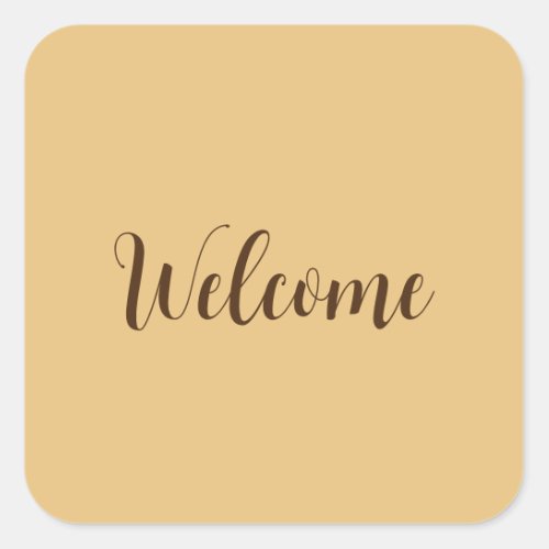 Latte Color Welcome Professional Name Template Square Sticker