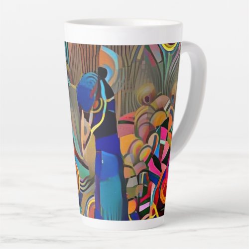 Latte Cup with Beautiful Peacock colorful mug 