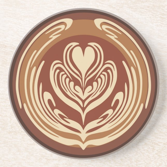 Latte Heart Art Coaster (Front)