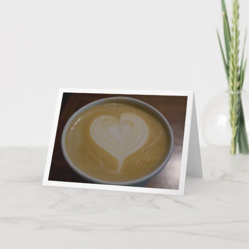 Latte Heart Caffeine Addict Coffee Lover Blank Card