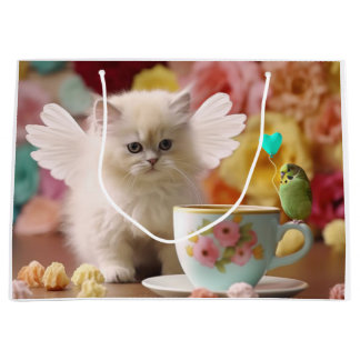 Latte Kitten and Budgie Gift Bag