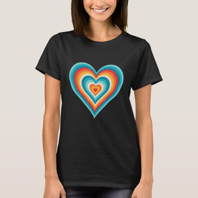 Latte Love Coffee Heart Pattern in Vibrant Summer  T-Shirt (Front)