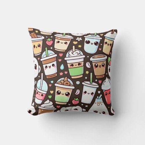 Latte Love Throw Pillow