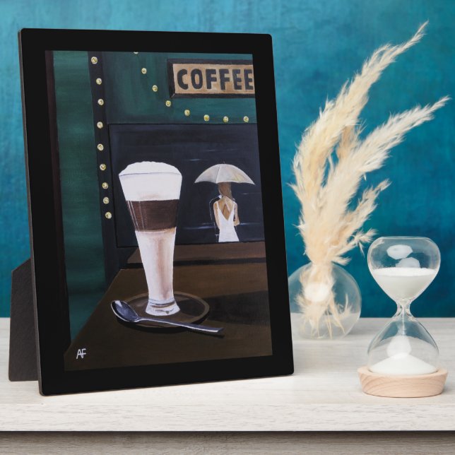 Latte Macchiato Painting by Alfred Fox Plaque (Side)