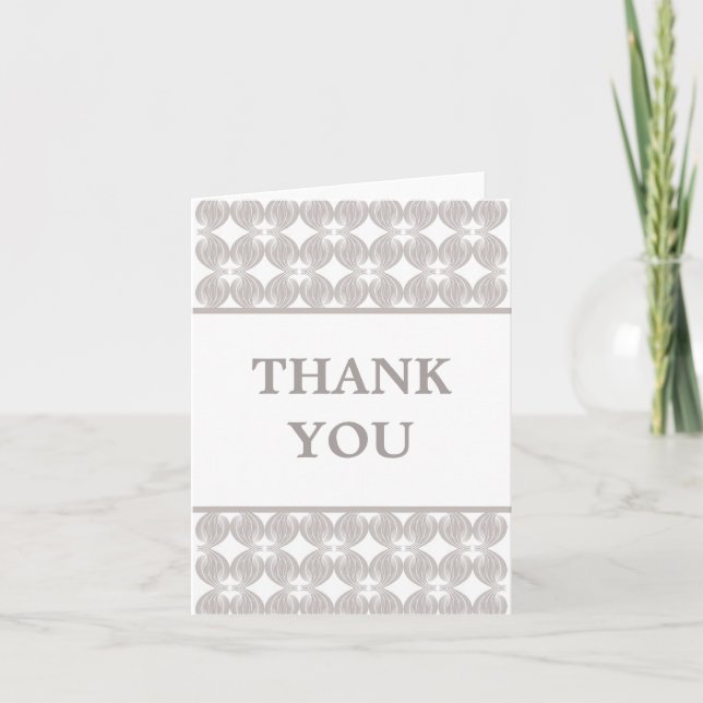 Latte Modern Deco Thank You Card (Front)