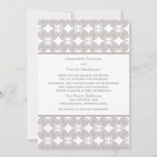 Latte Modern Deco Wedding Invite