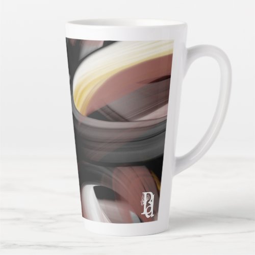 Latte Mug Abstract Trend Interior Decor Black 