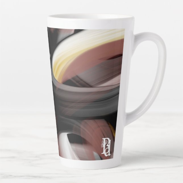 Latte Mug Abstract Trend Interior Decor Black  (Right)