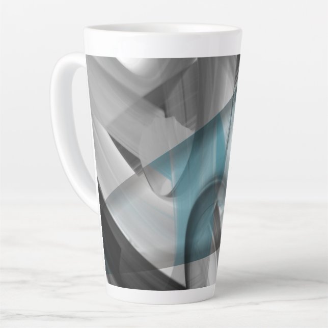 Latte Mug Abstract Trend Interior Decor Blue Ocean (Left Angle)