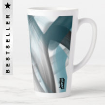 Latte Mug Abstract Trend Interior Decor Blue Ocean