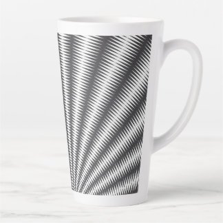Latte Mug - Black and White Geometric Design