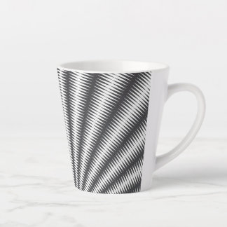 Latte Mug - Black and White Geometric Design