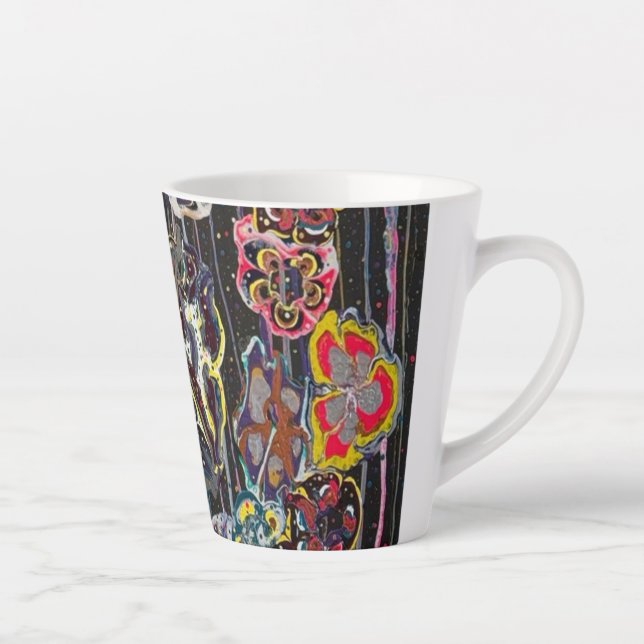 Latte Mug – Elegant Floral Art Cup, Perfect Christ (Right)