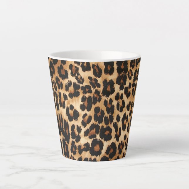 Latte Mug-Leopard Print Latte Mug (Front)