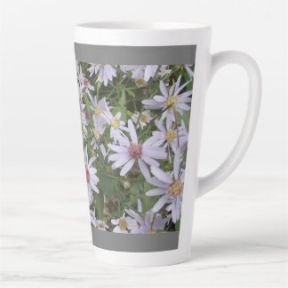 Latte mug pale purple aster wildflower