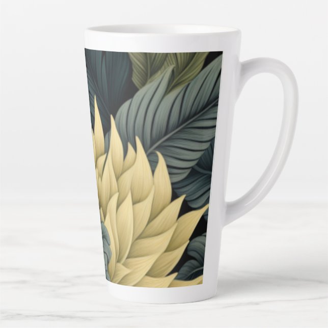 Latte mug - Tall mug with floral design (Right)