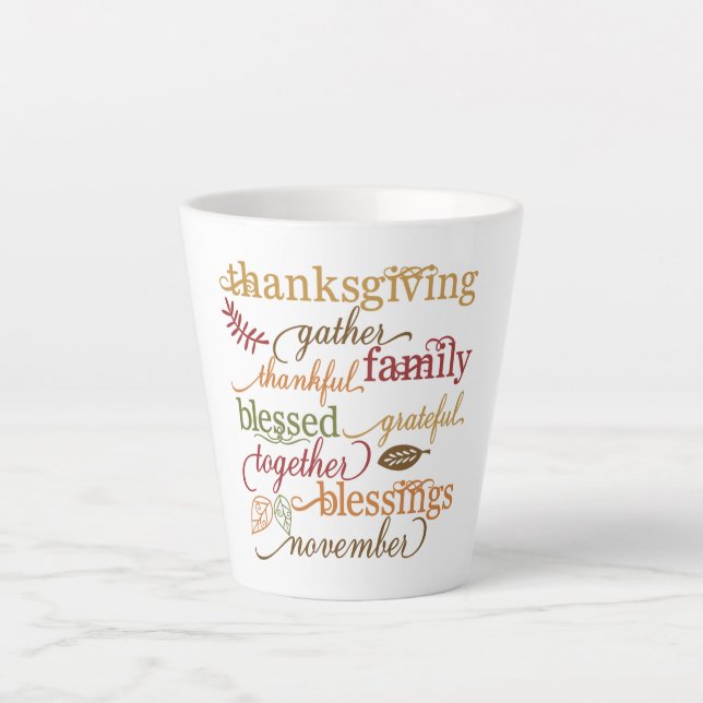 Latte Mug-Thanksgiving Latte Mug (Front)