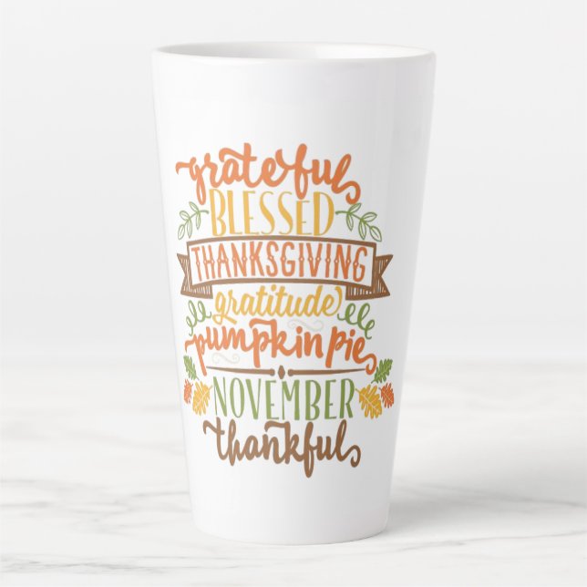 Latte Mug-Thanksgiving Mug (Front)